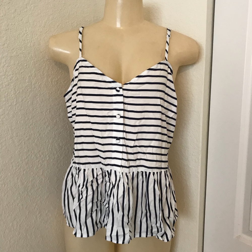 Cupcakes and Cashmere Tank Navy Blue & White